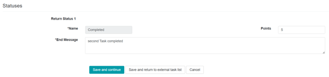 Statuses in settings tab