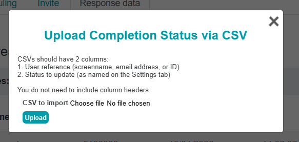 Upload status via CSV