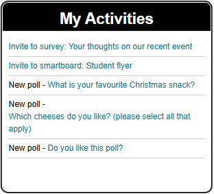 My Activities example