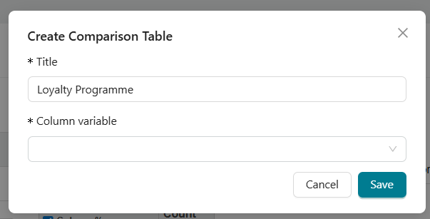 comparison tables title variable