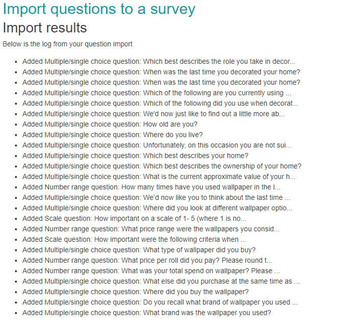 Import SurveyMR Questions