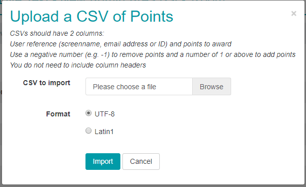 CSV Points Upload